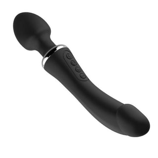 An image showing the dimensions of the Double-Ended Large Massager Vibrator: Length - 8.78 inches, Width - 1.42 inches (penis-shaped tip) and 1.54 inches (round tip).