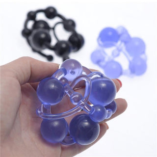 This is an image of Sleek Jelly Beads in random colors, made from high-quality silicone for a pleasurable experience.
