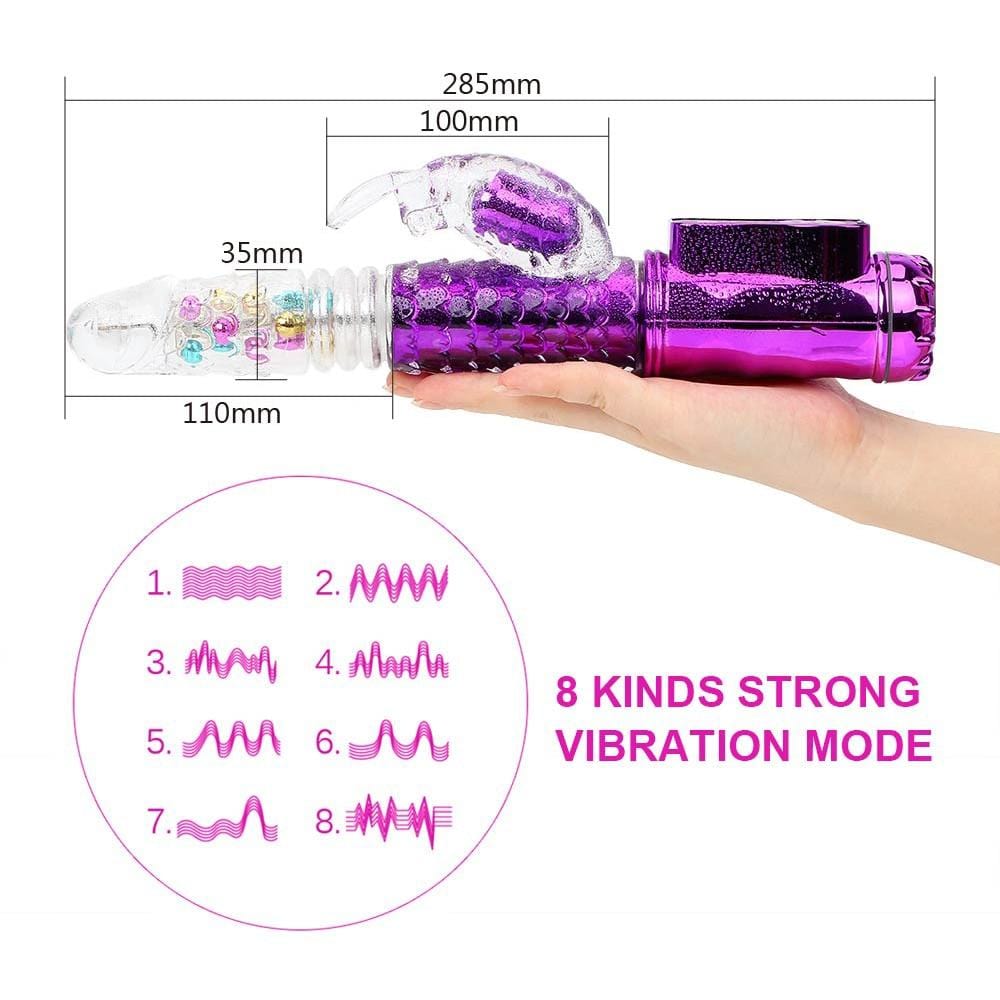 Observe an image of Scaly Pleasure 32-Frequency Rotating Vibrator G-spot with rotating head and internal pearls