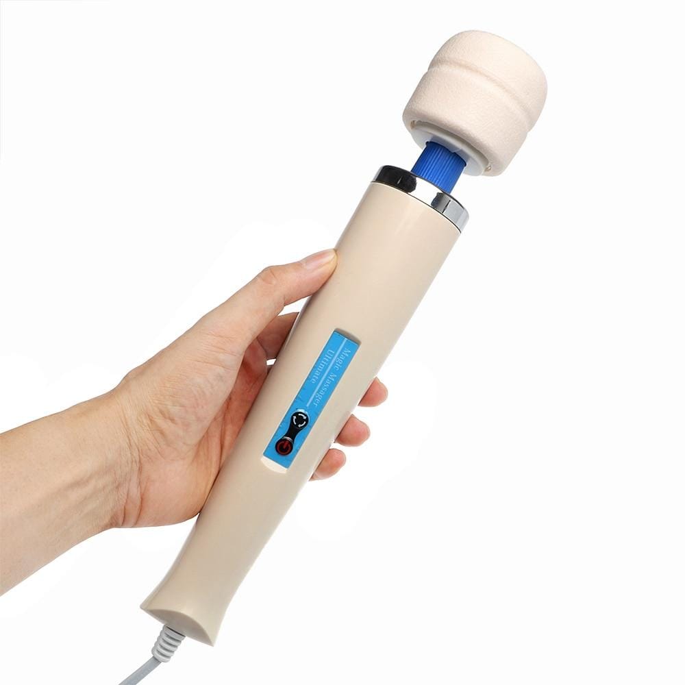 In the photograph, you can see an image of Hitachi Magic Wand Massage Vibrator, with a 12.20 total length and 2.05 head massager for targeted stimulation.