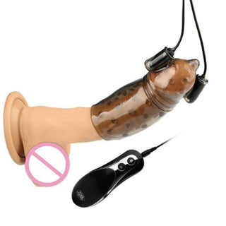 Innovative male vibrator with strategically placed ribs and dots for enhanced pleasure.