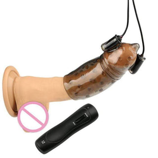 Displaying an image of Remote-Controlled Pocket Pussy Penis Stroker Male Vibrator in black silicone material.