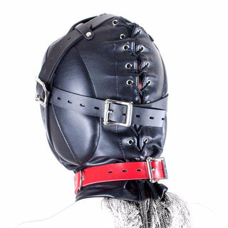 Black Sensory Deprivation Mask with Eye, Ear, and Mouth Pads for Intimate Adventures