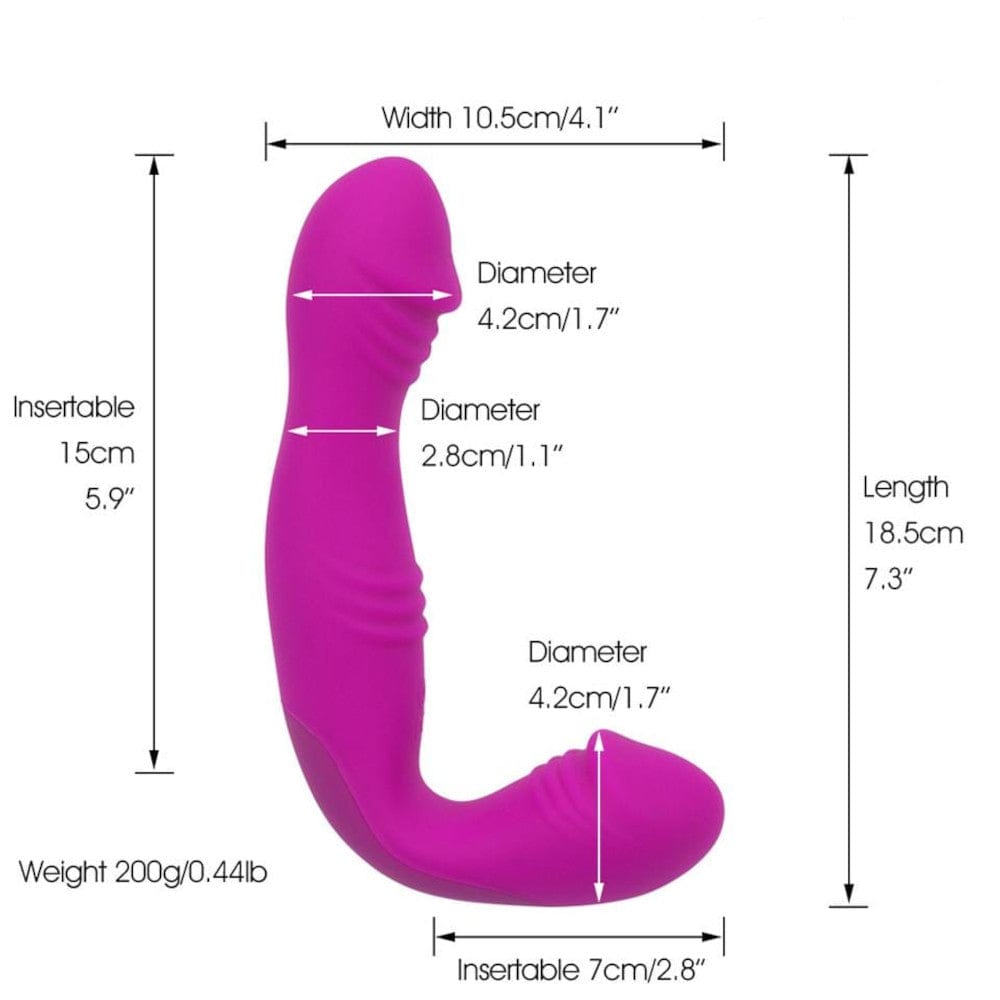 Rechargeable L-Shaped Pegging Strapless Dildo designed for intimate enjoyment and exploration.