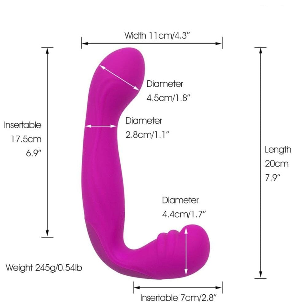 Silicone Rechargeable L-Shaped Pegging Strapless Dildo perfect for embracing desires and pleasure.