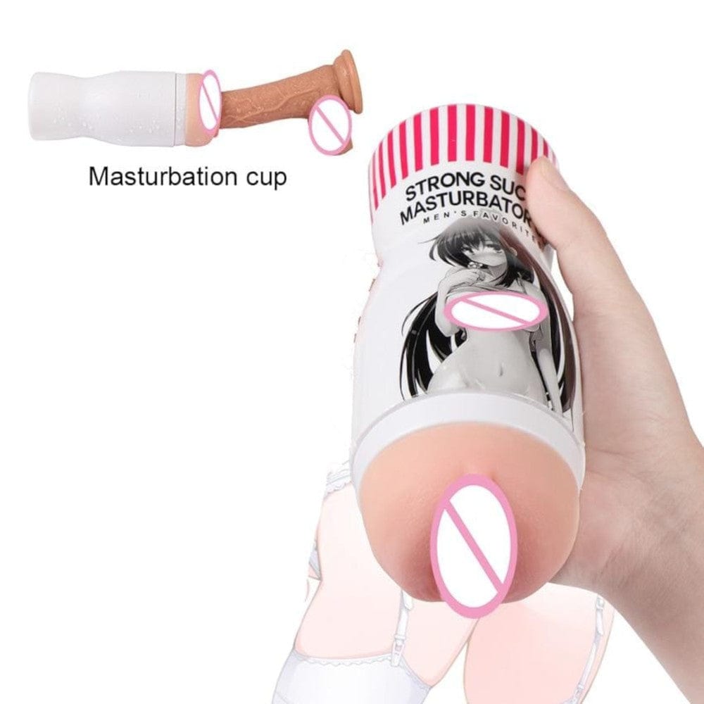 This is an image of Reusable Vacuum Tight Pocket Vagina Toy with textured interior featuring nubs, ridges, and bumps.