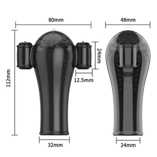 Picture of the Blowjob Sensitivity Therapy Thrusting Hands Free Stroker Male Masturbation Toy controller for a hands-free experience.