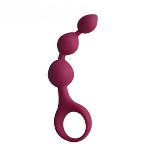Presenting an image of Alluring Rose Red Silicone Ball String for anal exploration and stimulation.