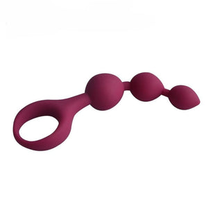 Silicone Alluring Rose Red Ball String for safe and comfortable anal play.