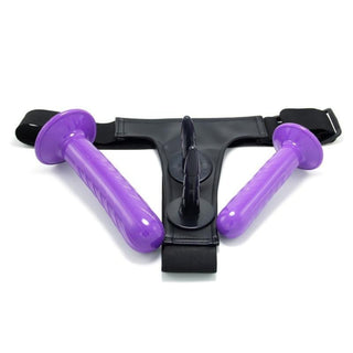An image displaying the dimensions of Purple Fusion 6 Inch & 7 Inch Strap On for a snug fit and shared pleasure.