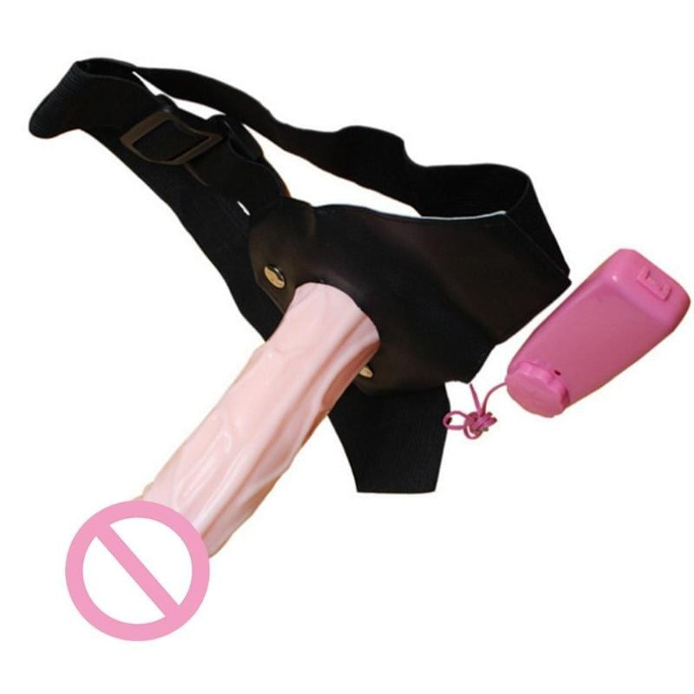 Image of Realistic Vibrating Dildo With Harness offering lifelike sensations and intense vibrations.