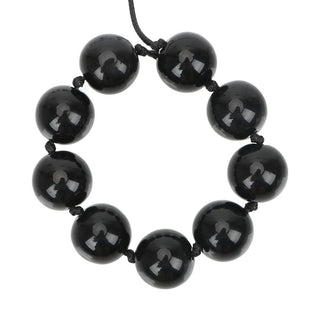 Black Crystal Tiny Anal Beads product image highlighting black and silver color options for versatile play.