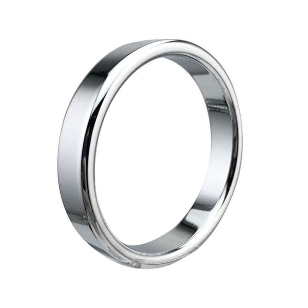 Thick and Heavy Silver Penis Ring with precise dimensions of 0.47 inch width and 0.18 inch thickness.