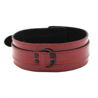 In the photograph, you can see an image of the Well Crafted Leather BDSM Choker made from high-quality synthetic leather for comfort and durability.