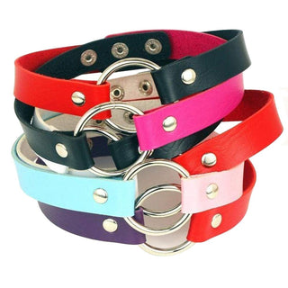Check out an image of Colorful Synthetic Leather BDSM Choker in red color
