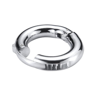Feast your eyes on an image of Adjustable Rounded Metal Ring with a rounded design and smooth finish for amplifying pleasure and extending the journey to climax.