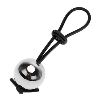 In the photograph, you can see an image of Lasso-Type Adjustable Ring With Metal Ball promoting stronger, longer-lasting erections.