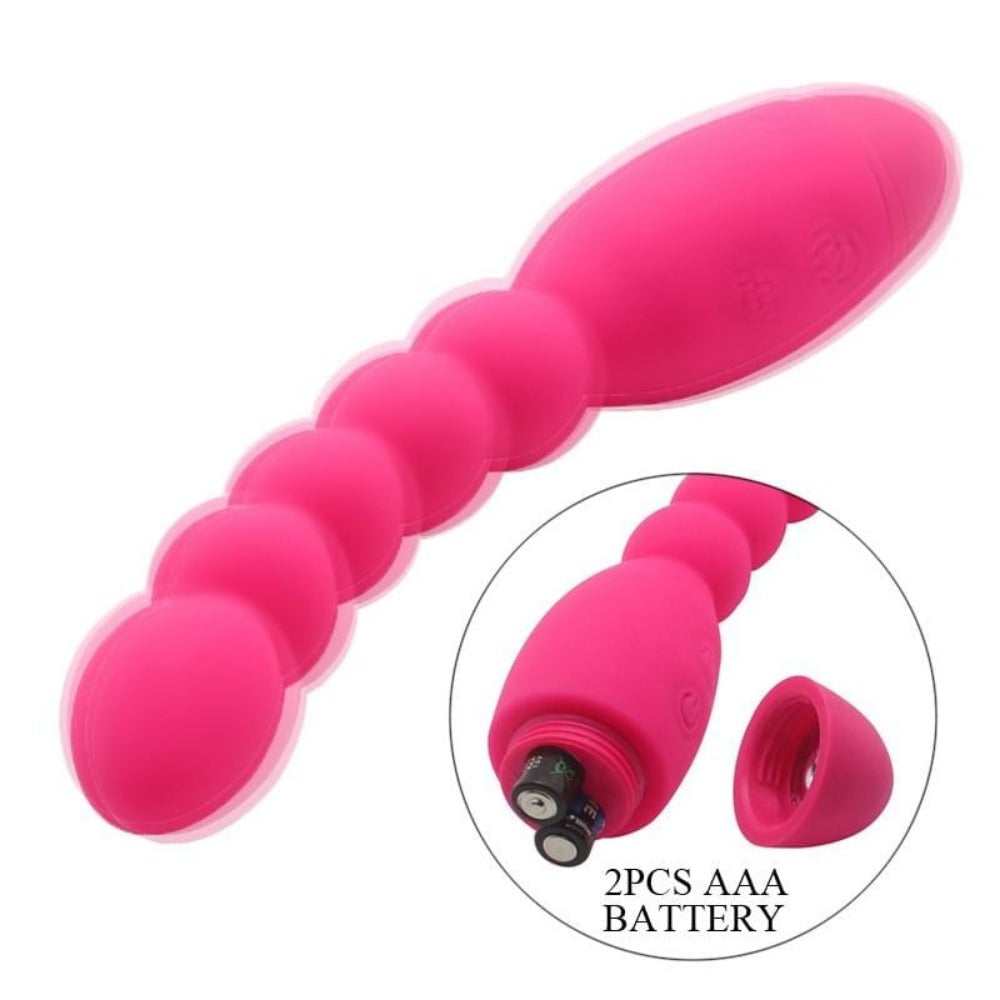 Displaying an image of the button-controlled ten different sensual massages on the Hypoallergenic Vibrating Beads for intense pleasure.