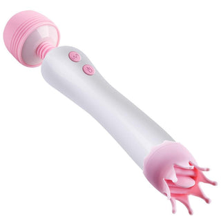 Presenting an image of Sensual Wand Clit Overload Rechargeable Massager with dual-ended design and 12 pulsating vibrations.