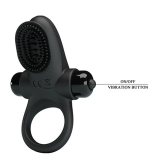 Experience the Waterproof Black Reusable Vibrating Ring, safe and easy to clean with hypoallergenic silicone.