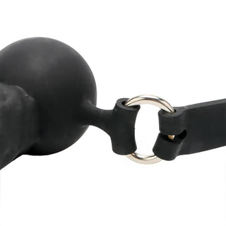 Lockable Black Mouth Gag with lock and key for added kinkiness and control during intimate moments.