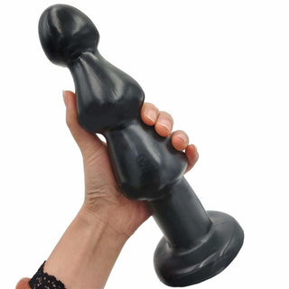 Extreme Dilation Massive Balls Plug in black color with a total length of 9.25 inches.