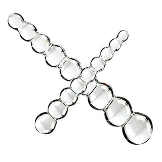 You are looking at an image of Pleasure Massage Glass Anal Beads, boasting dimensions designed for utmost pleasure with sensory bulbs for tantalizing sensations.