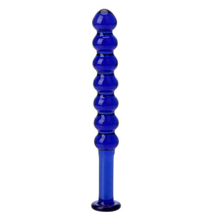 In the photograph, you can see an image of Smooth Penetration Blue Anal Beads with a length of 6.30 inches for delightful rhythms of pleasure.