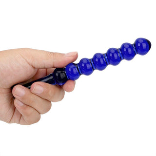 An image showcasing the temperature adaptability of Blue Anal Beads, allowing for thrilling temperature play during intimate moments.