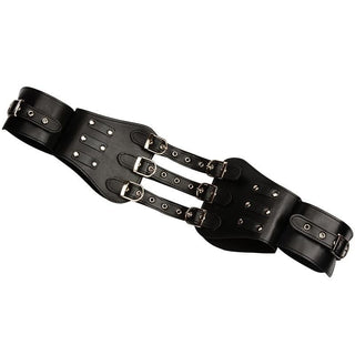 Luxurious Gothic Fur Arm BDSM Thigh Ankle Cuffs with Leather Belt Type for sensual play.