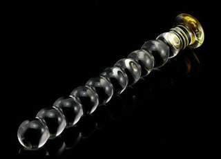 Presenting an image of Large Glass Anal Beads with smooth, round beads for tantalizing sensations.
