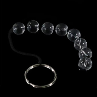 A visual representation of Clear Orbs Glass Anal Balls crafted from high-quality glass for safety and comfort.