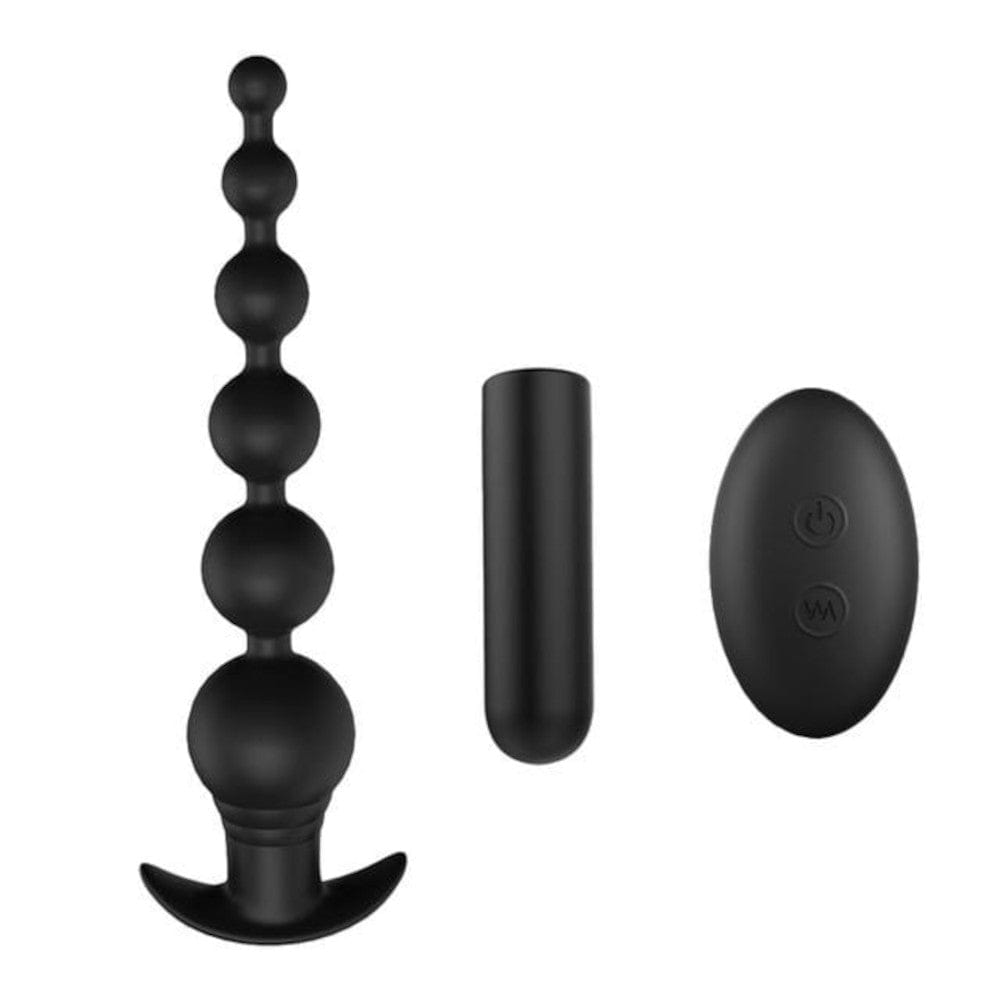 This is an image of Buzzing 9-Speed Vibrating Balls in black silicone material with 9 vibration modes.