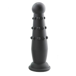 In the photograph, you can see an image of Anal Masturbation Silicone Beads, measuring 7.09 inches in length with a handle for easy grip and gradual increase in bead size.