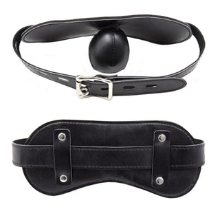 Take a look at an image of Mouth Stuffing Bondage Toy in black PU leather material.