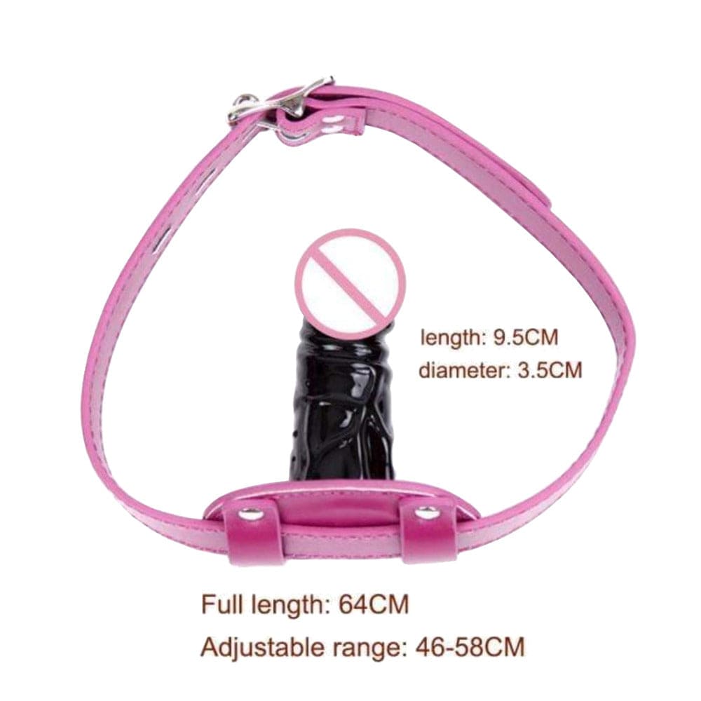 Featuring an image of Locked and Loaded BDSM Silicone Gag displaying the two size variants available to choose from - small and large.