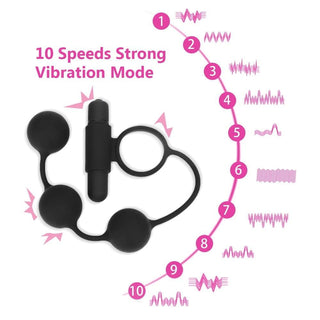 A top-down image of the vibrating sex beads, showcasing the sleek design and the 10 mesmerizing speed levels for a customizable pleasure journey.