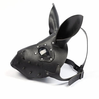 Adjustable Hardcore Bunny Bdsm Gas Mask with elongated snout and upright ears.