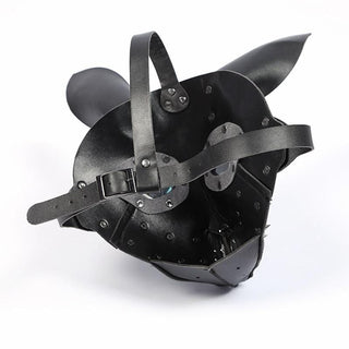 Durable Synthetic Leather Hardcore Bunny Bdsm Gas Mask with breathability features.