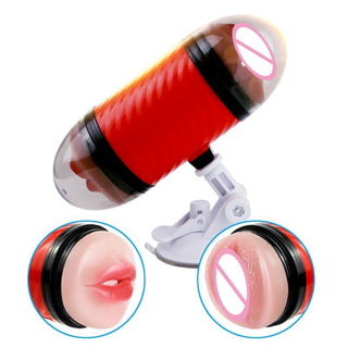 Dual Glory Hole Thrusting Blowjob Machine Suction Cup Automatic Male Stroker