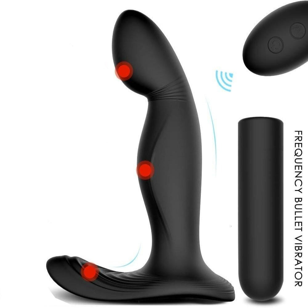 Featuring an image of 3-Point Prostate Massager showcasing its sleek design and ergonomic 3-point stimulation feature.