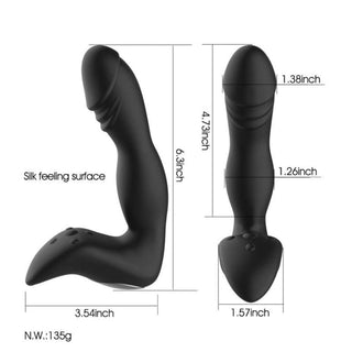 Black silicone male pleasure device designed for exploration and discovery.