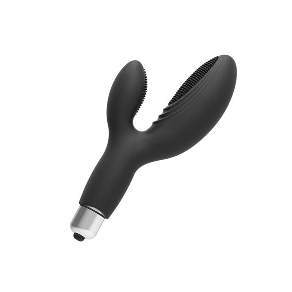 Here is an image of a black Beginner Anal Massager with dual-headed design for prostate and perineum stimulation.