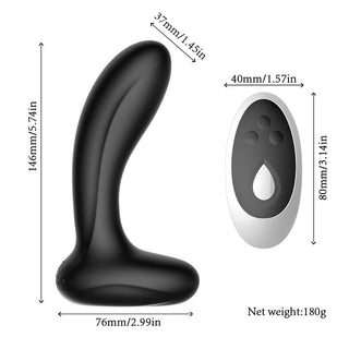 This is an image of a smooth and easy to clean remote control prostate massager for hands-free pleasure.