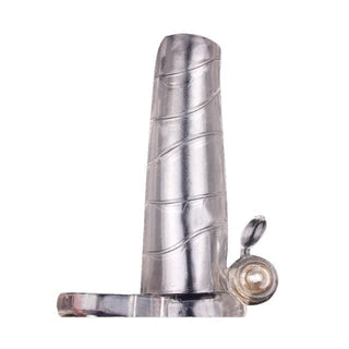 Pictured here is an image of Single-Frequency Hollow Vibrating Cock Sleeve Extender in transparent color for a discreet feel.