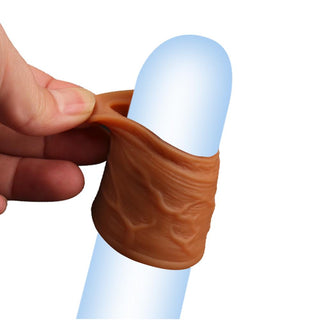 Experience the Foreskin Girthy Correction Hollow Silicone Penis Sleeves Extender Set 2pcs, a duo of extenders to rekindle intimacy and elevate pleasure.