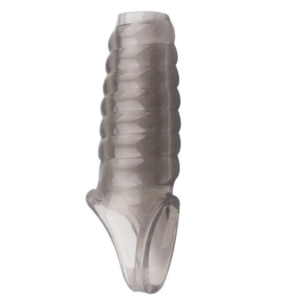 Feast your eyes on an image of Enlarger Threaded Open Tip Silicone Penis Sleeve made from premium silicone material for a luxurious touch and safe experience.