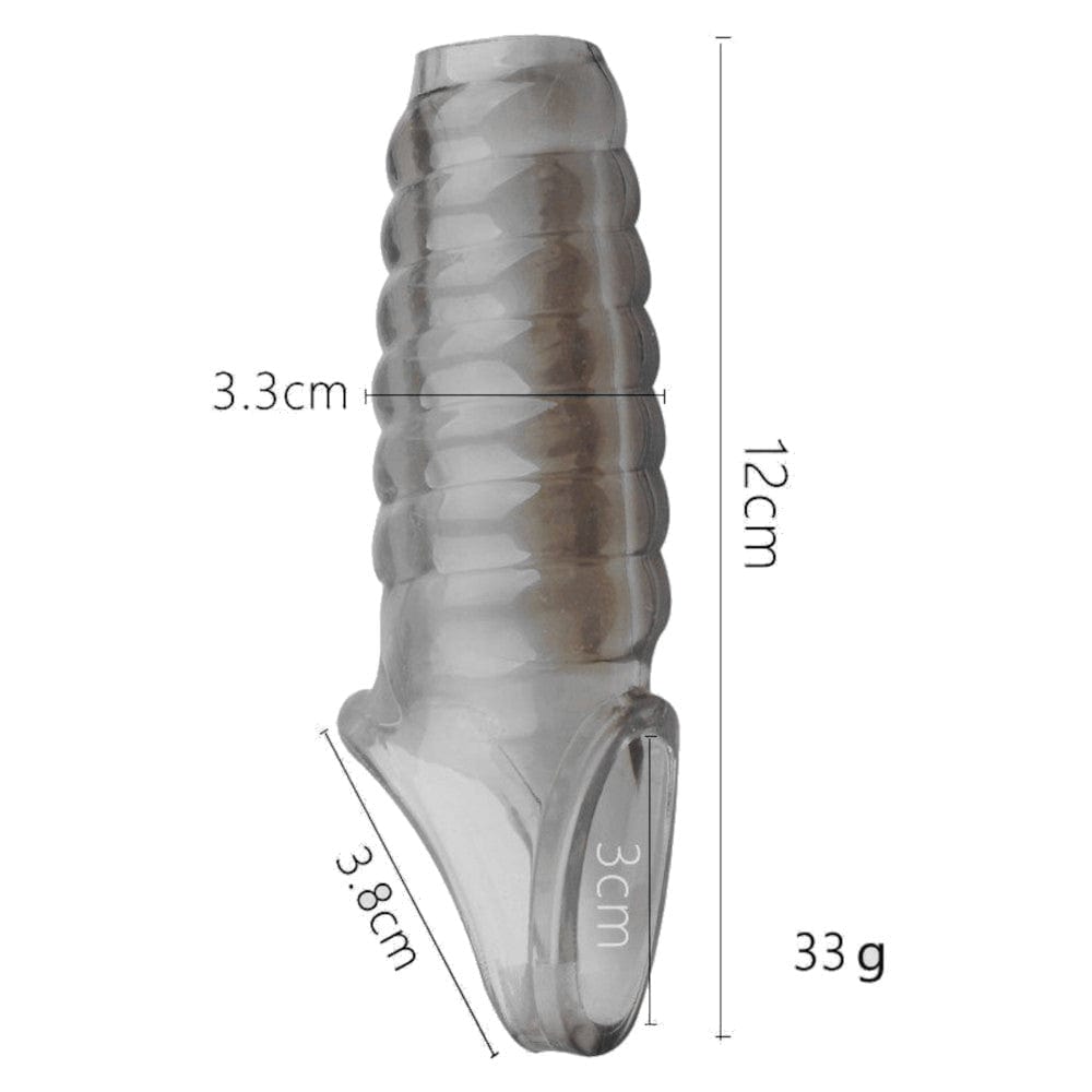 Enlarger Threaded Open Tip Silicone Penis Sleeve