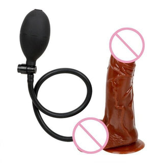 You are looking at an image of Textured Love Shaft Inflatable With Suction Cup, easy to pump for more fullness and stimulation.