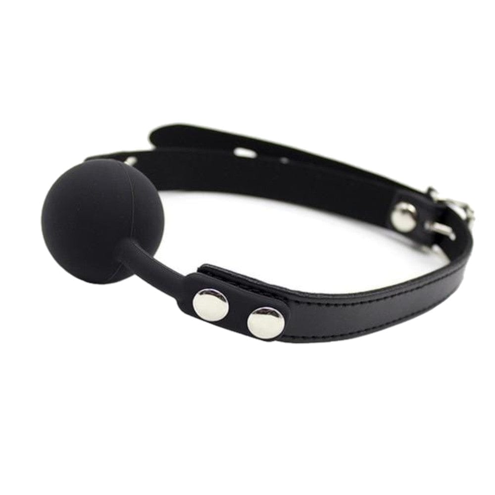 In the photograph, you can see an image of Drool Overload Mouth Gag in black color with silicone ball and synthetic leather strap.
